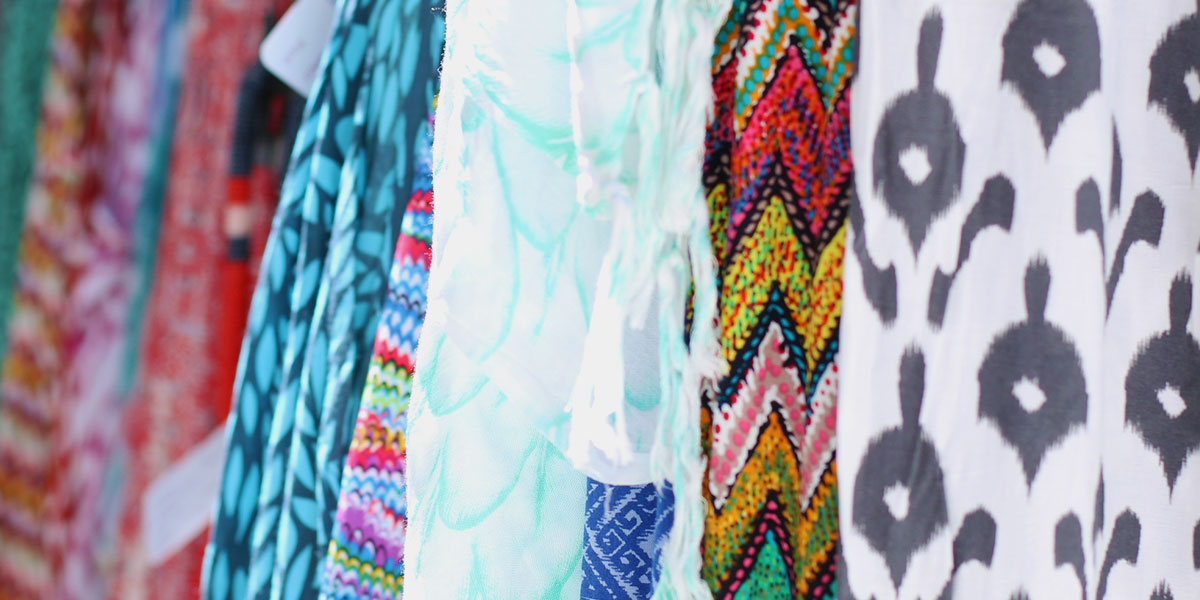 Different coloured and patterned outfits