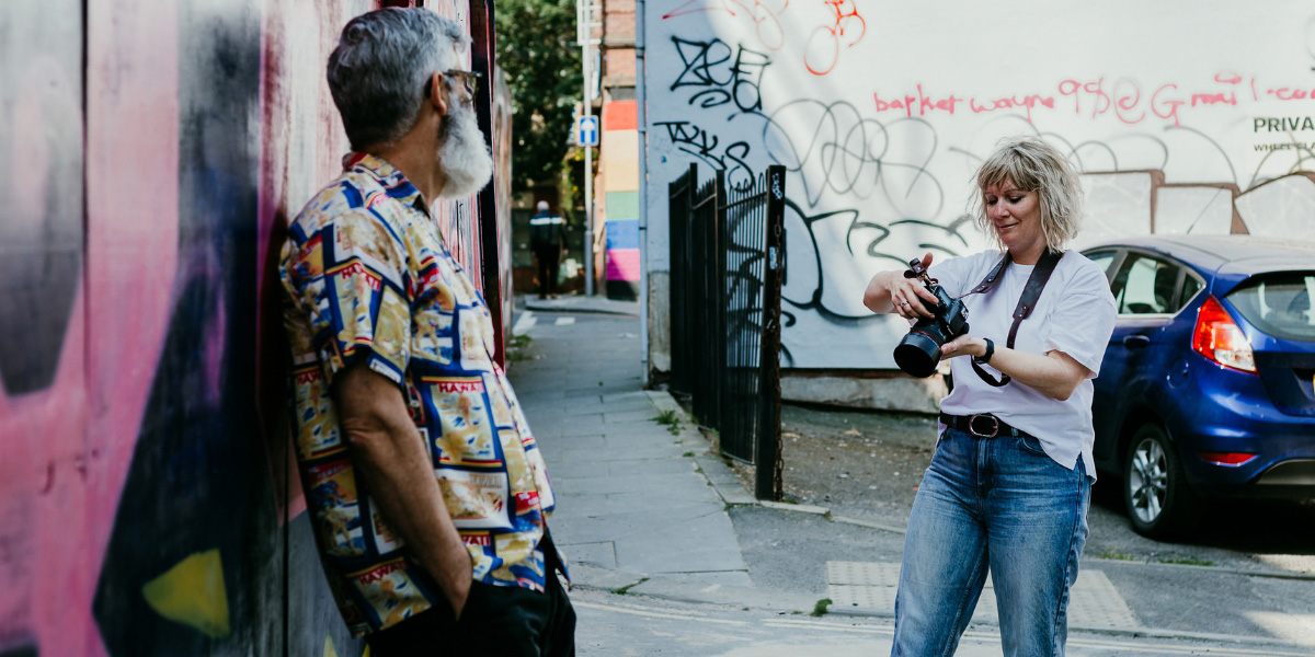 Know your professional value - Gemma Wilks, Headshot & Brand Photographer on a photo shoot with a client