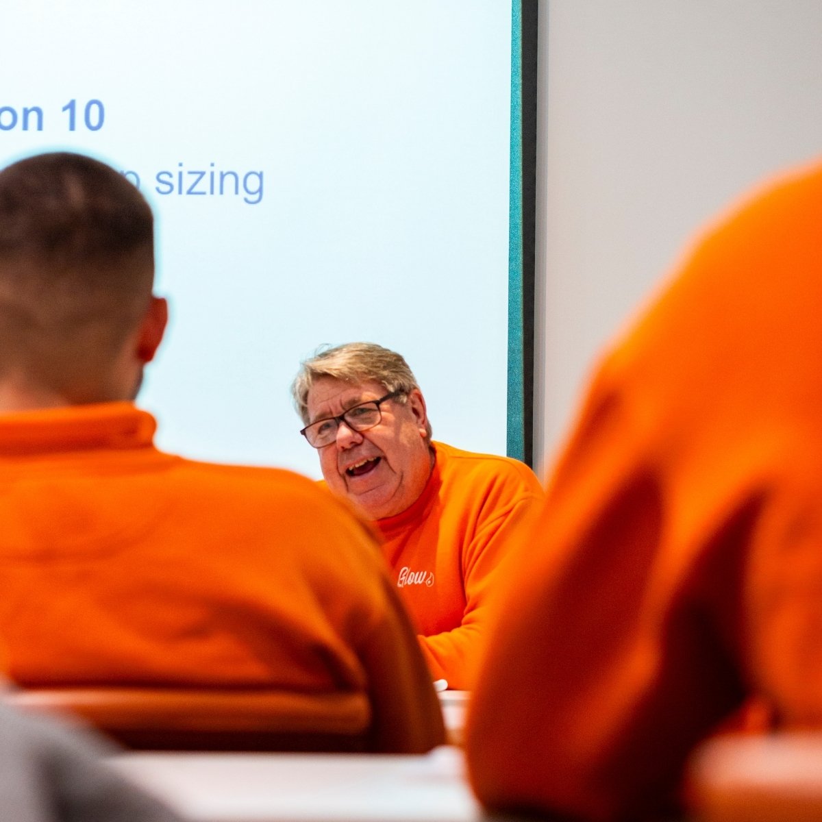 Team photos for The Glow Group, Lincolnshire - employees taking part in a training session