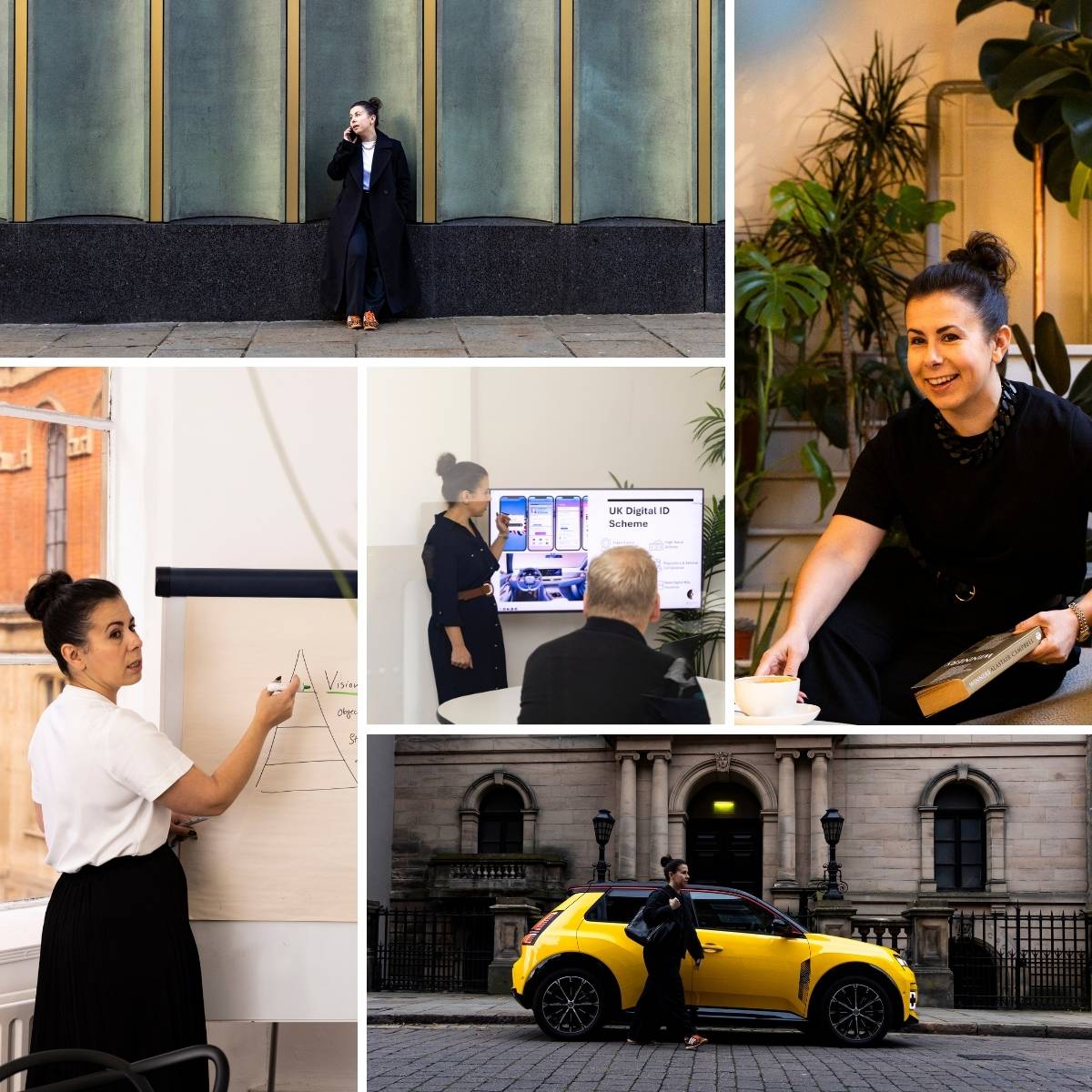 Montage of brand photography images of Alex Elliot