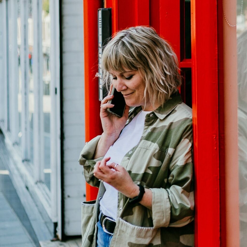 Gemma chatting on the phone